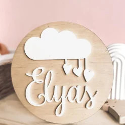 Round Nursery Name Sign