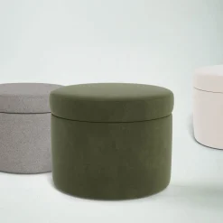 Round Storage Ottoman