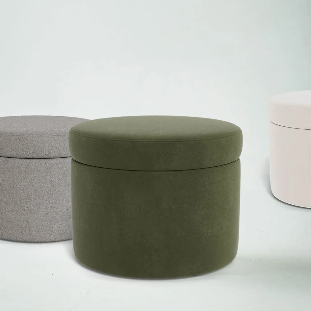 Round Storage Ottoman