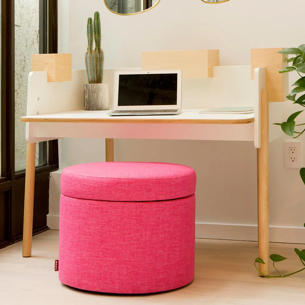 Round Storage Ottoman