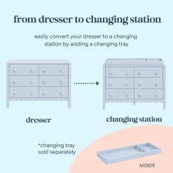 Sammy Scallop 6-Drawer Dresser