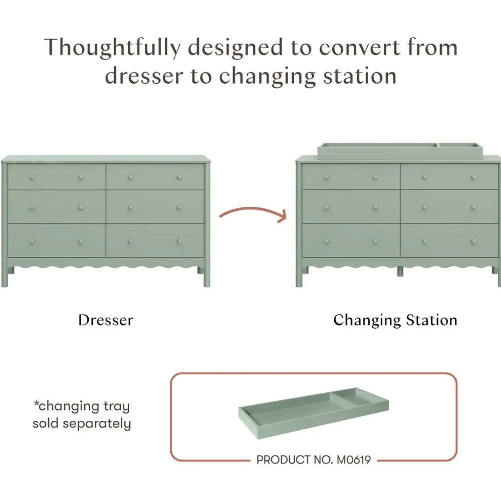 Swell 6-Drawer Assembled Dresser