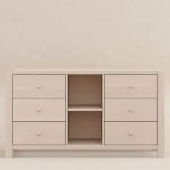 TipToe 6-Drawer Extra Wide Assembled Dresser with Cubbies (62