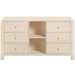 TipToe 6-Drawer Extra Wide Assembled Dresser with Cubbies (62