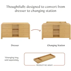 TipToe 6-Drawer Extra Wide Assembled Dresser with Cubbies (62