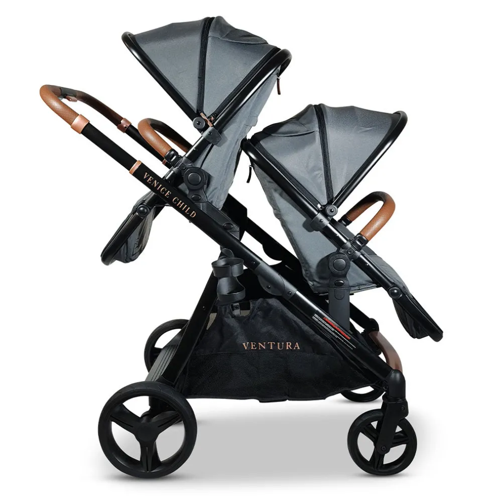 Ventura Single to Double Sit-and-Stand Stroller & 2nd Toddler Seat