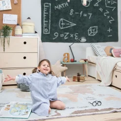 Vintage Map Washable Rug
