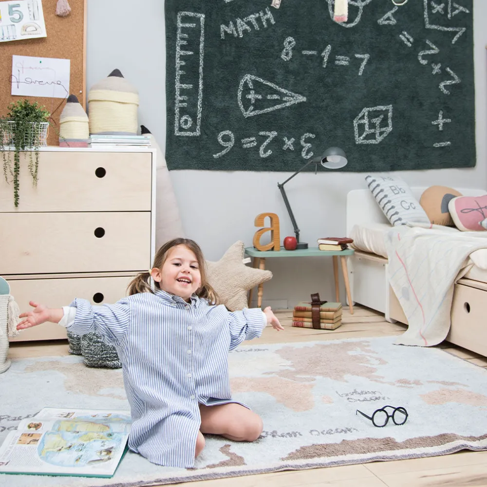 Vintage Map Washable Rug
