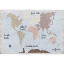 Vintage Map Washable Rug