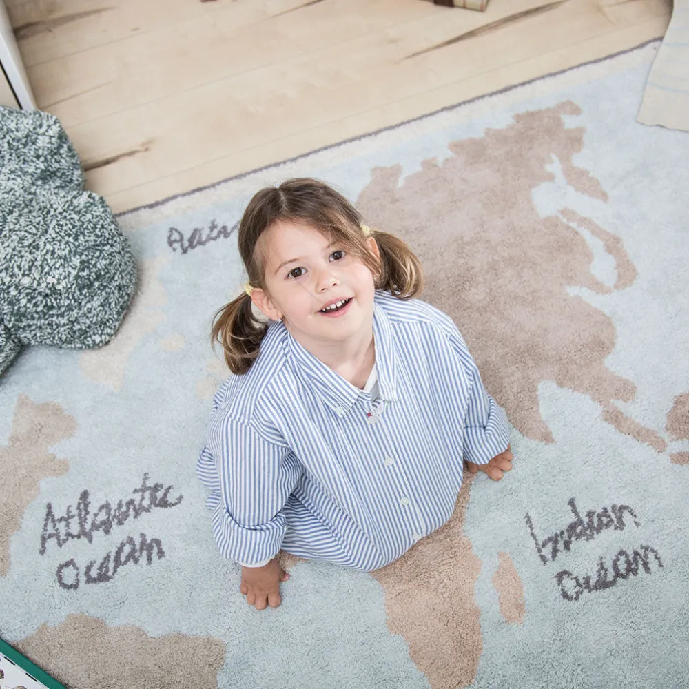Vintage Map Washable Rug