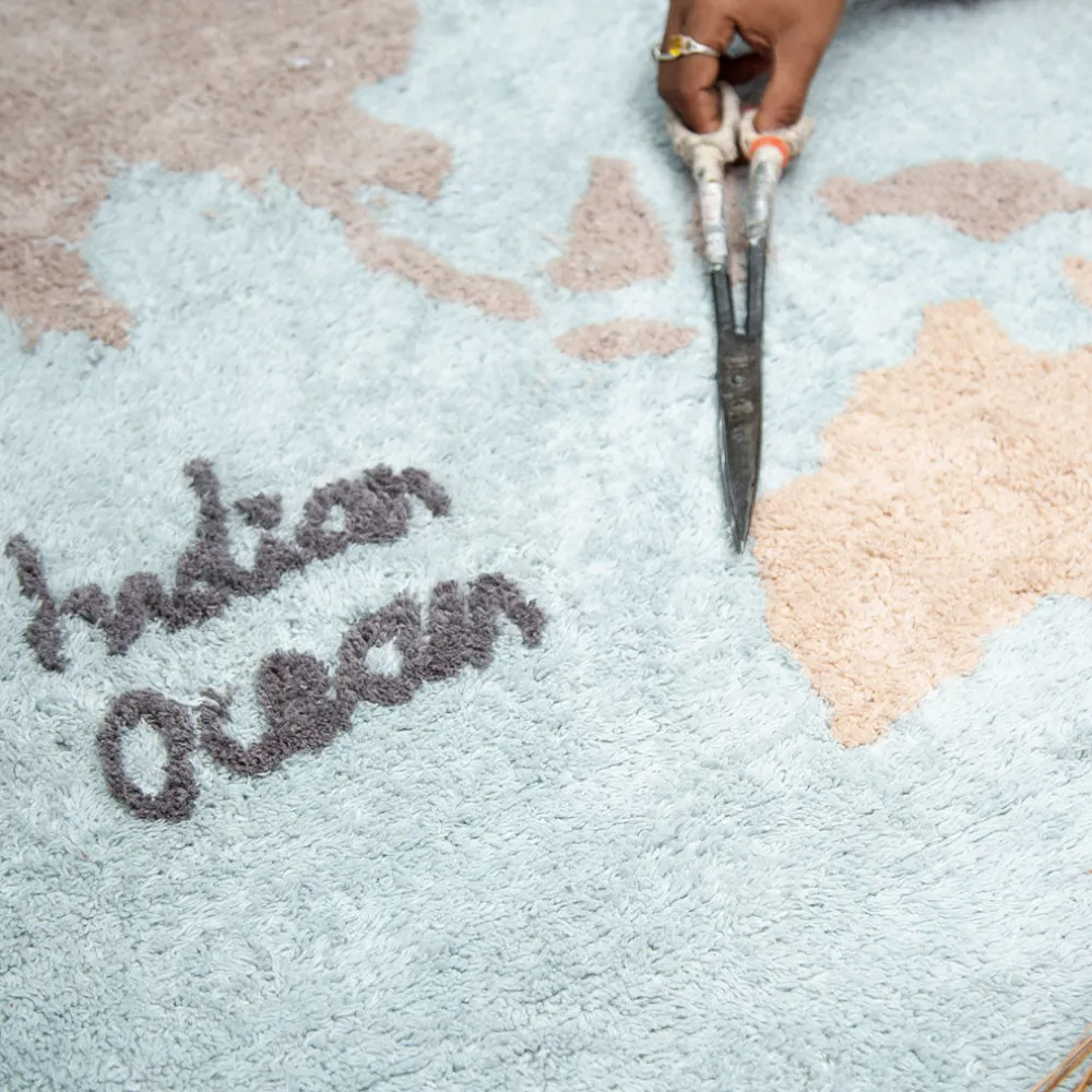 Vintage Map Washable Rug