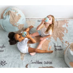 Vintage Map Washable Rug