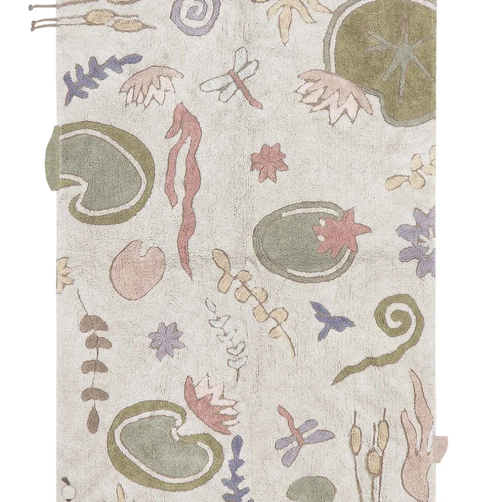 Water Lily Pond Washable Play Rug