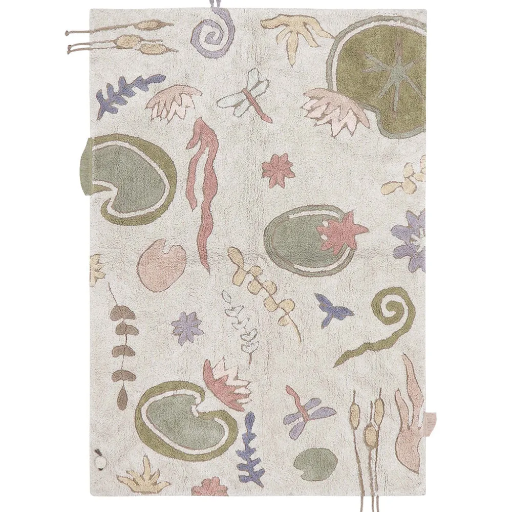 Water Lily Pond Washable Play Rug