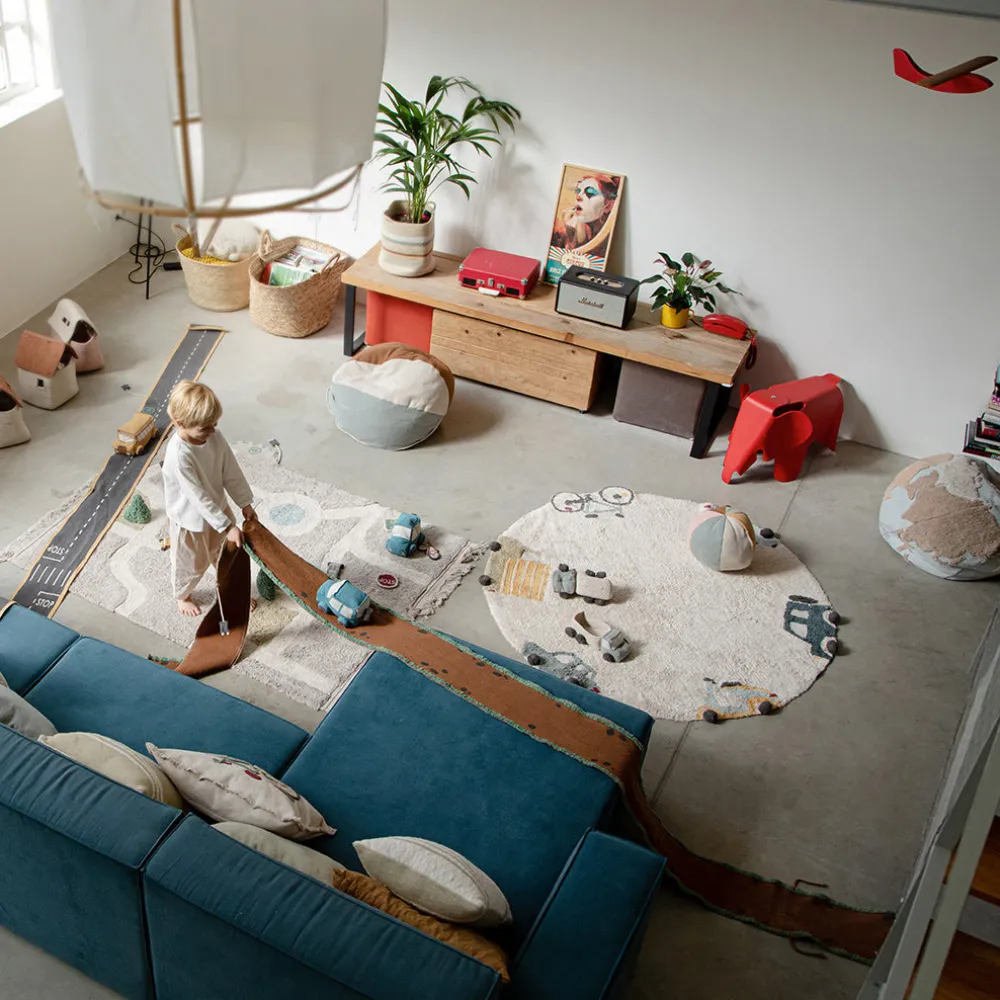 Wheels Washable Rug