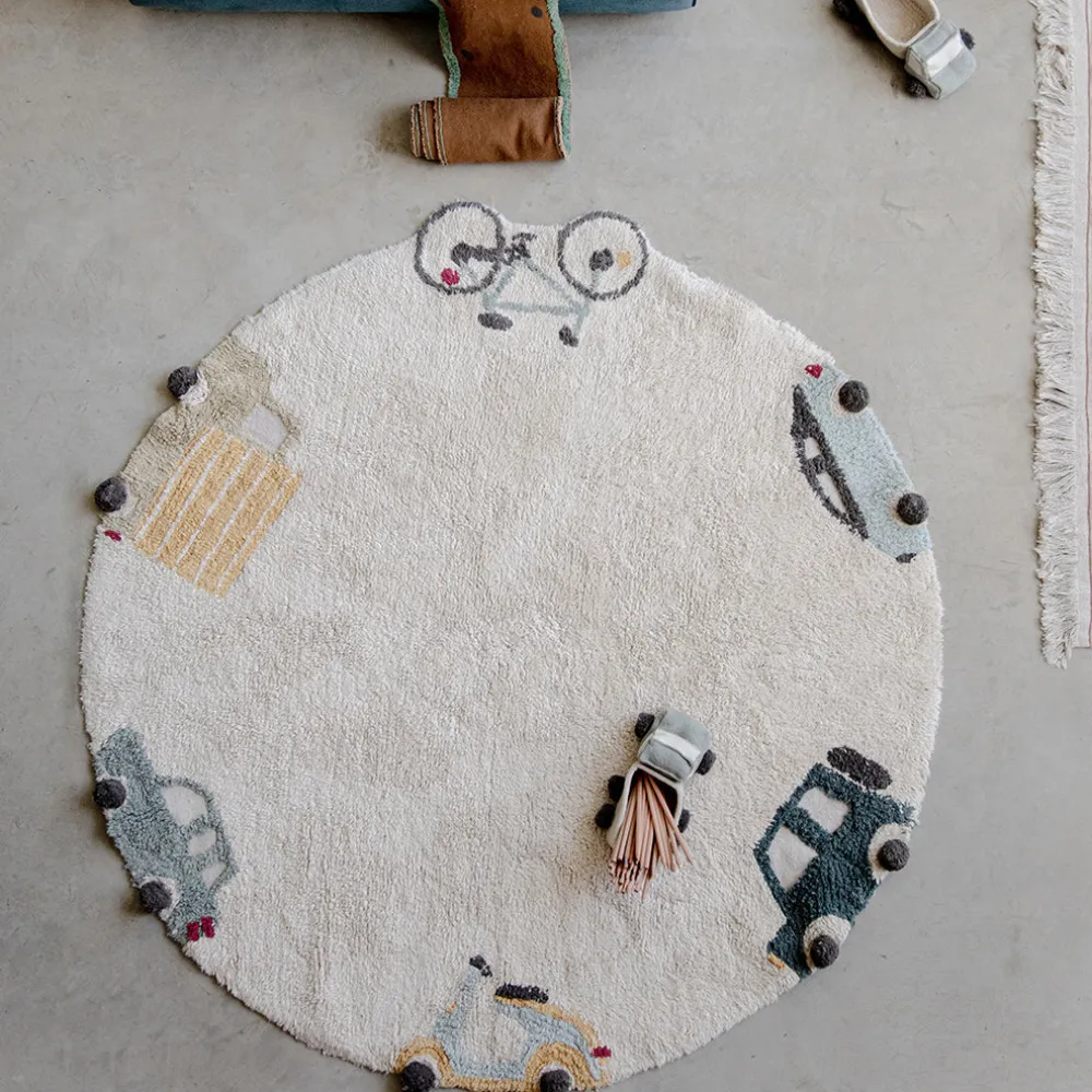 Wheels Washable Rug