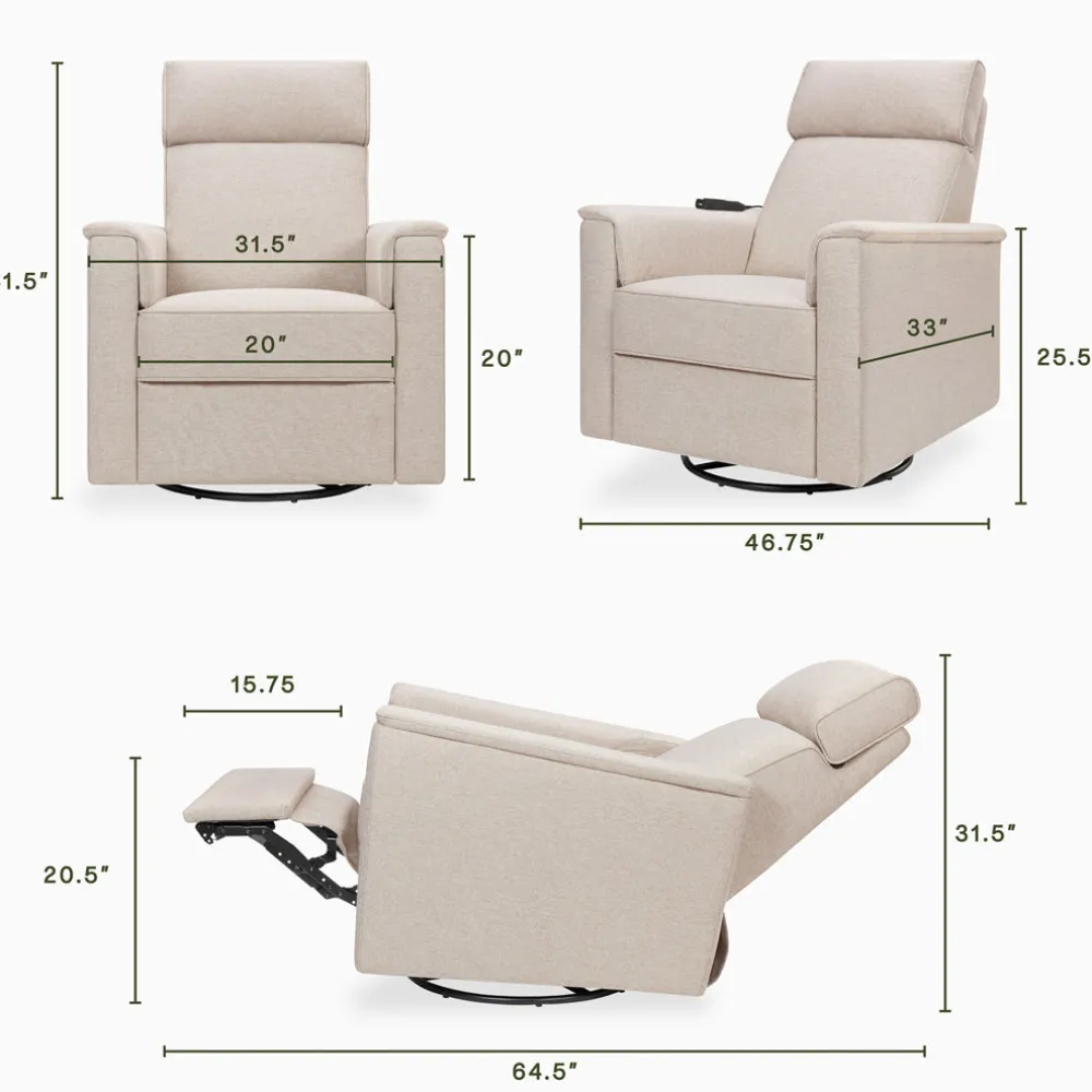 Willa Deluxe Power Recliner & Swivel Glider with Heat and Massage