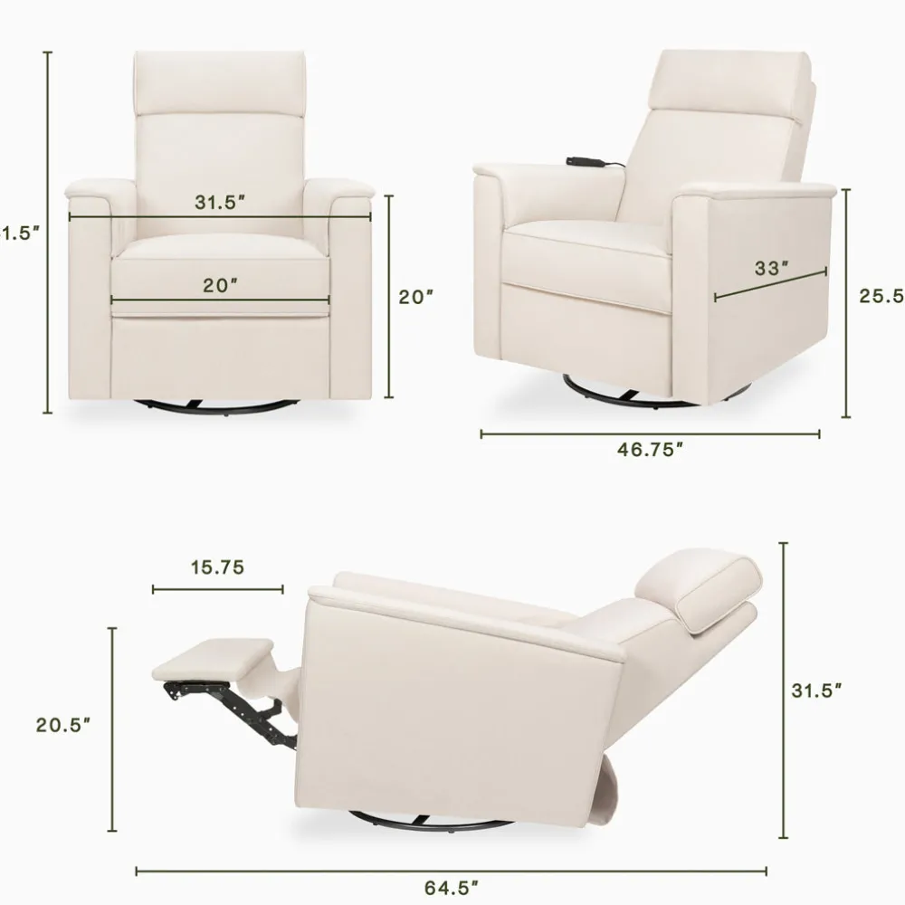 Willa Deluxe Power Recliner & Swivel Glider with Heat and Massage