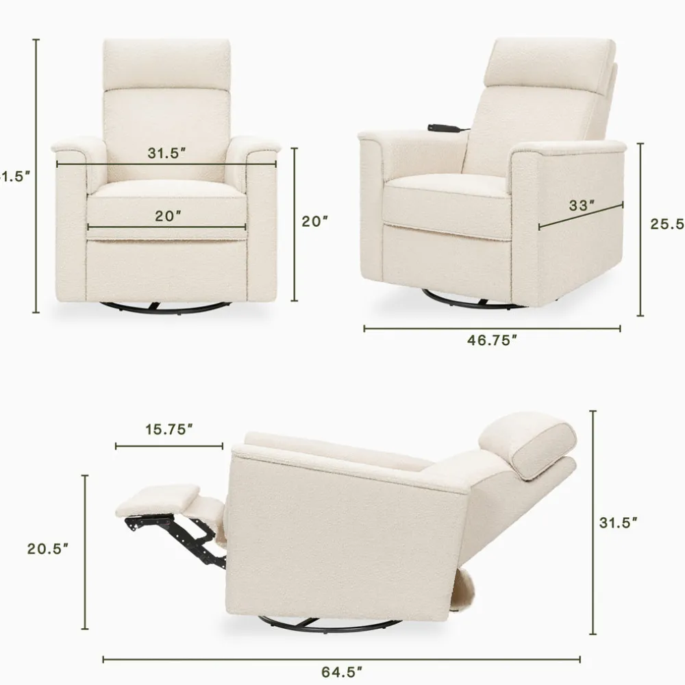 Willa Deluxe Power Recliner & Swivel Glider with Heat and Massage