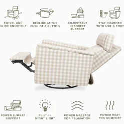 Willa Deluxe Power Recliner & Swivel Glider with Heat and Massage