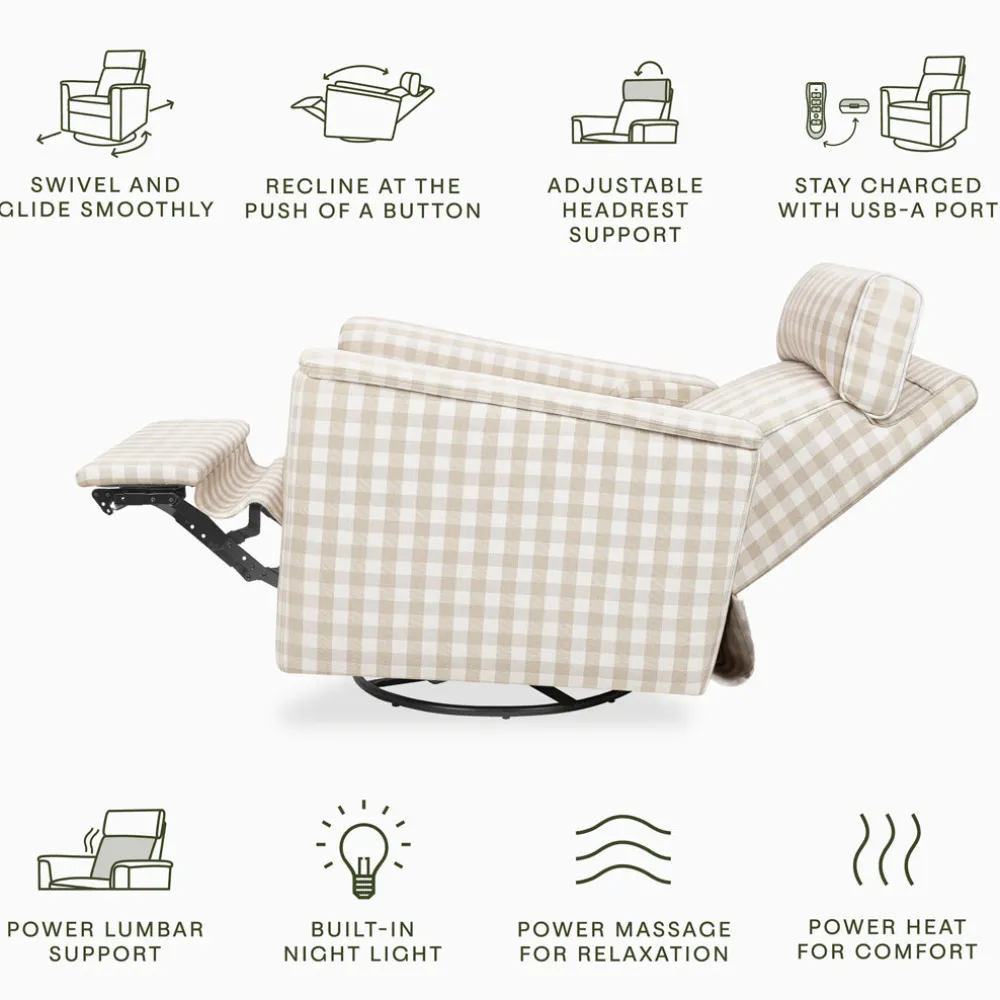 Willa Deluxe Power Recliner & Swivel Glider with Heat and Massage