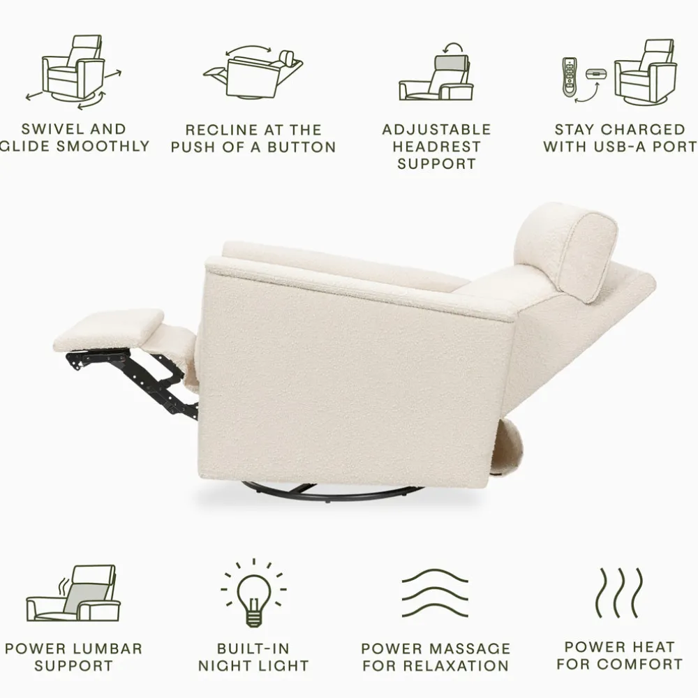 Willa Deluxe Power Recliner & Swivel Glider with Heat and Massage