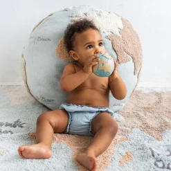 World Map Round Pouffe
