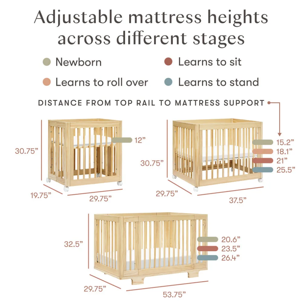 Yuzu 8-In-1 Convertible Crib With All Stages Conversion Kits