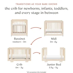 Yuzu 8-In-1 Convertible Crib With All Stages Conversion Kits
