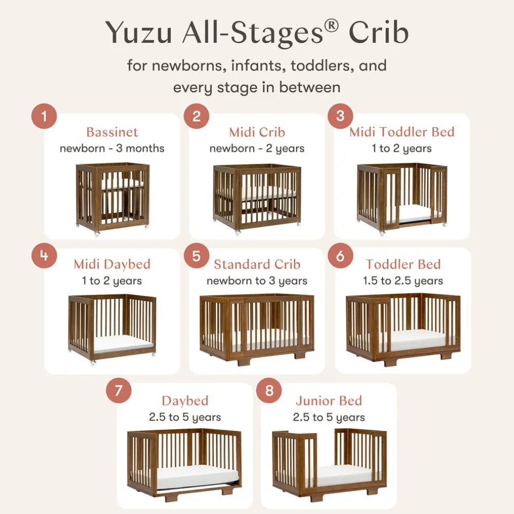 Yuzu 8-In-1 Convertible Crib With All Stages Conversion Kits