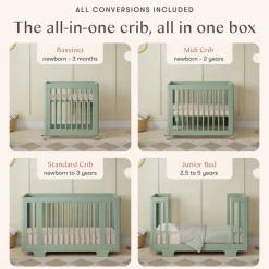 Yuzu 8-In-1 Convertible Crib With All Stages Conversion Kits