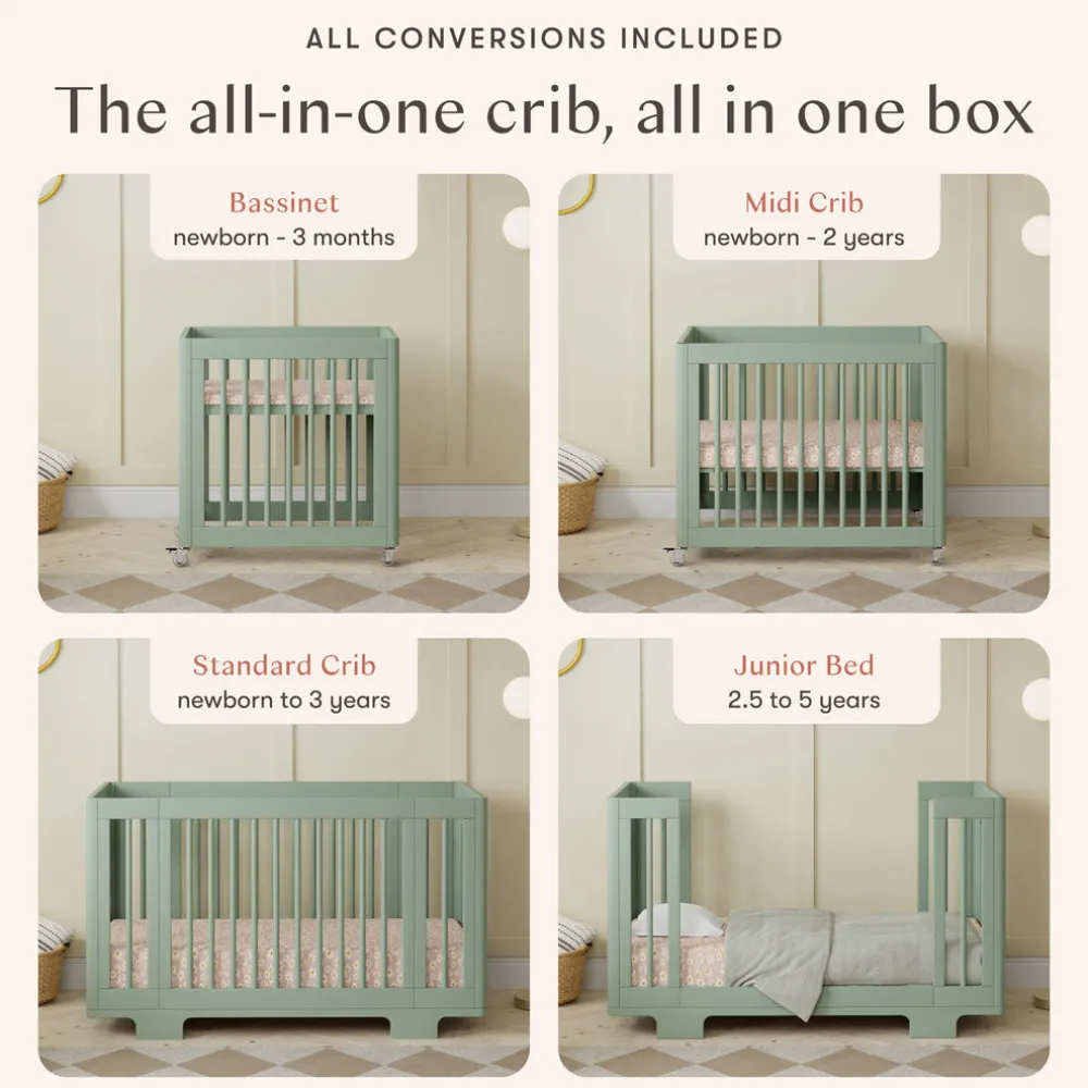 Yuzu 8-In-1 Convertible Crib With All Stages Conversion Kits